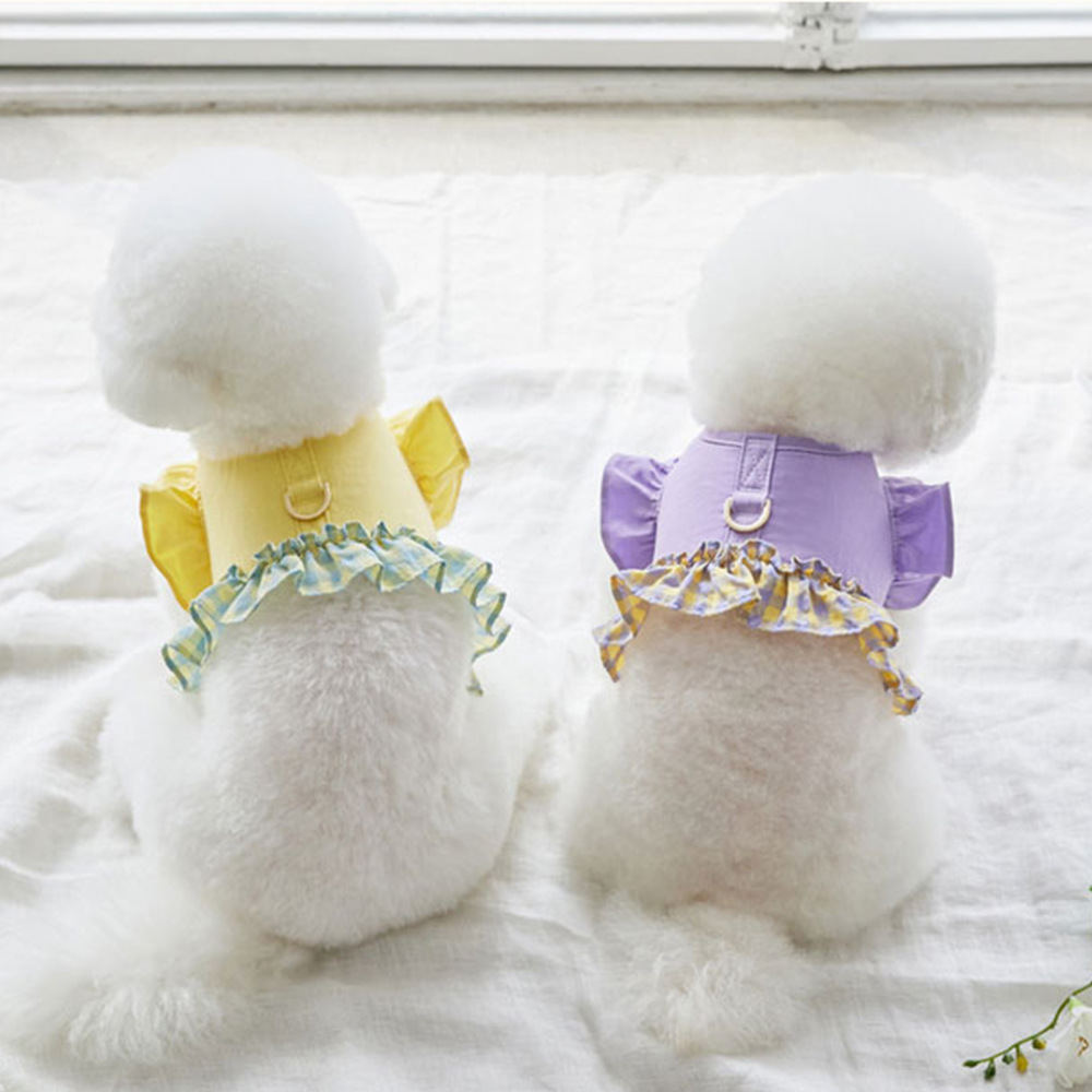 Lace Teddy Lingerie - 犬のカラーコントラスト牽引ロープペット楽しいレースショートベストウォーキング犬ロープ小型犬テディペット用品犬用ハーネス