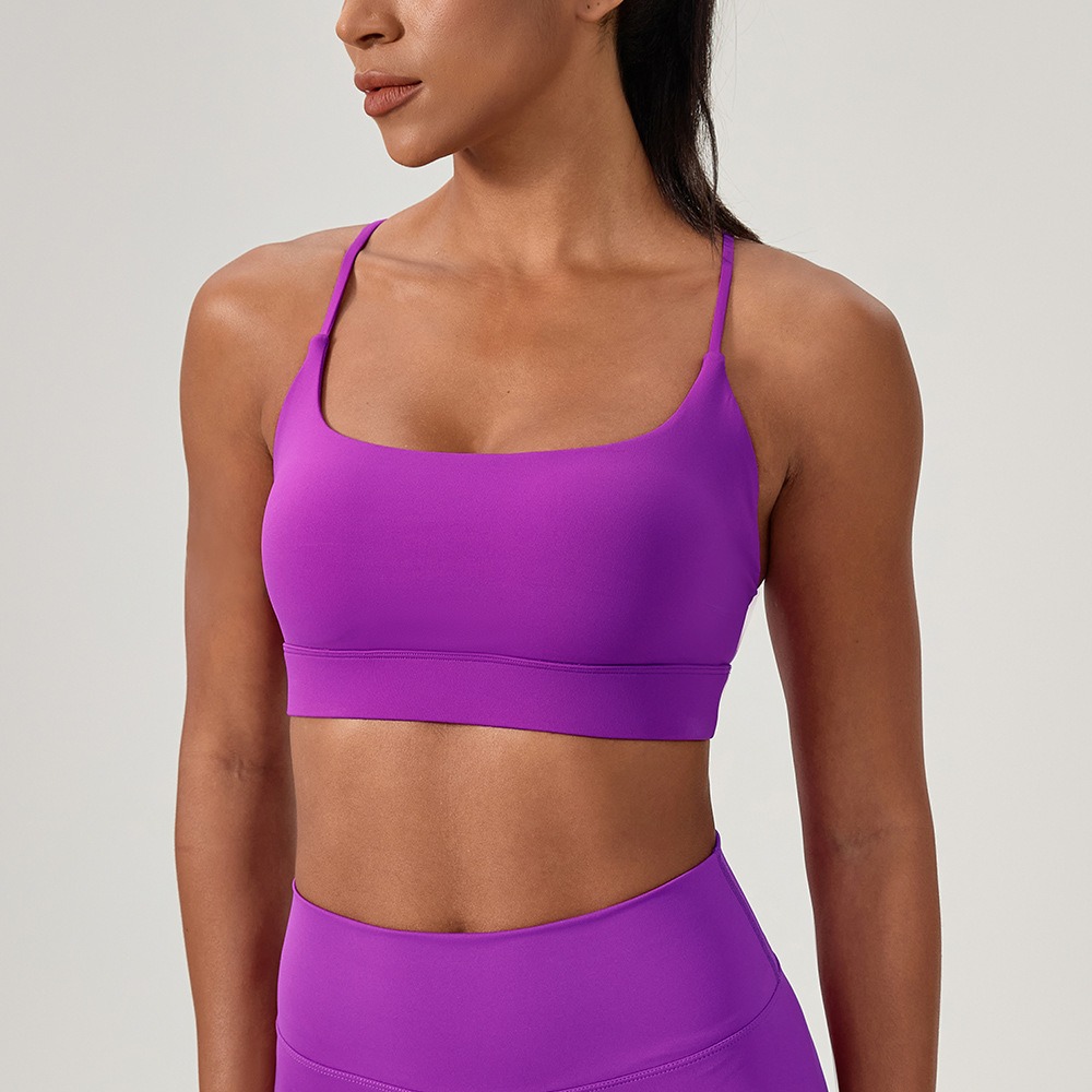 Sports Bra High Impact - 女性のセクシーなヨガブラクロスストラップ通気性フィットネススポーツブラランニングフィットネスワークアウトスポーツブラジムトレーニングブラ