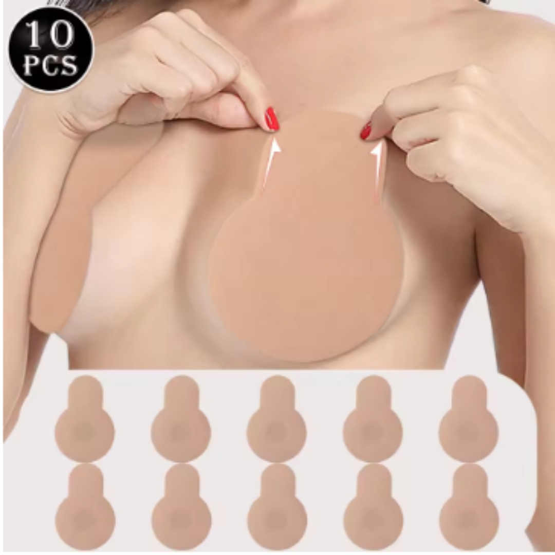 Push Up Bra Padded - 女性用、パッド付き、自着式シリコン製、ストラップなし、目立たない、繰り返し使える、バストアップテープ、ニップルカバー、ブラパッド。