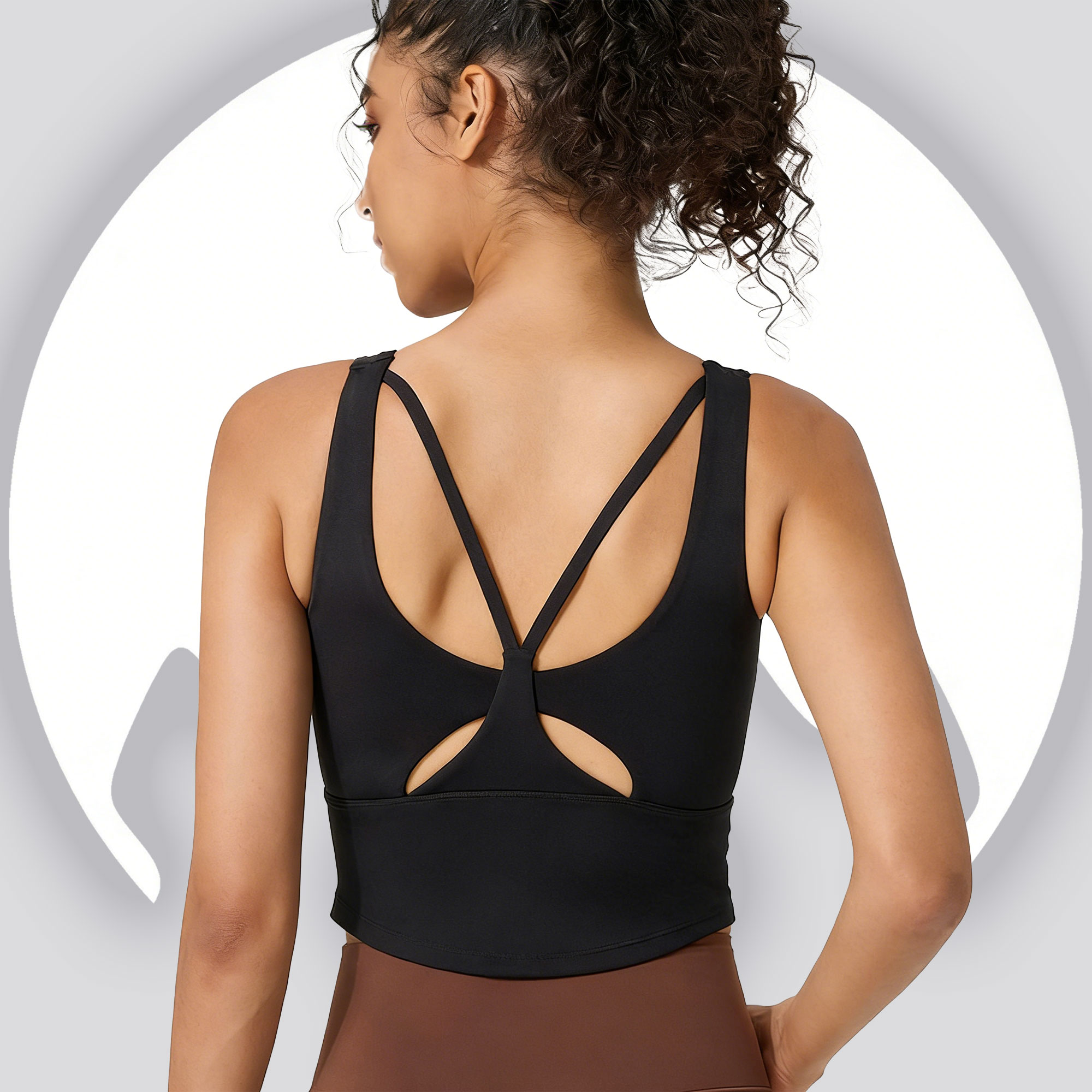 Sports Bra High Impact - レディース固定カップヨガスポーツブラ - クリスクロスバック、ルーシュドウエストワークアウトタンクトップ、ピラティス、ジム、アウトドアフィットネスアクティブウェアに最適