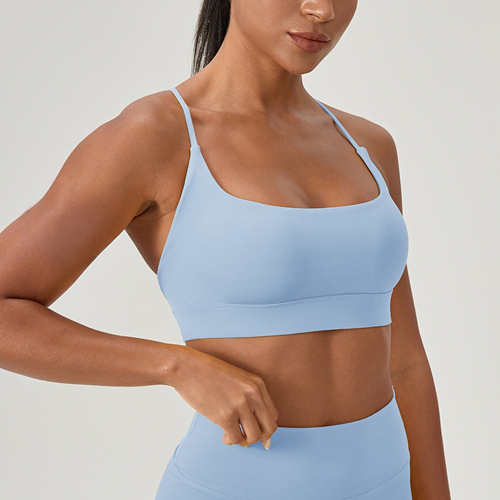 女性のセクシーなヨガブラクロスストラップ通気性フィットネスス - Sports Bra High Impact のレビューと価格