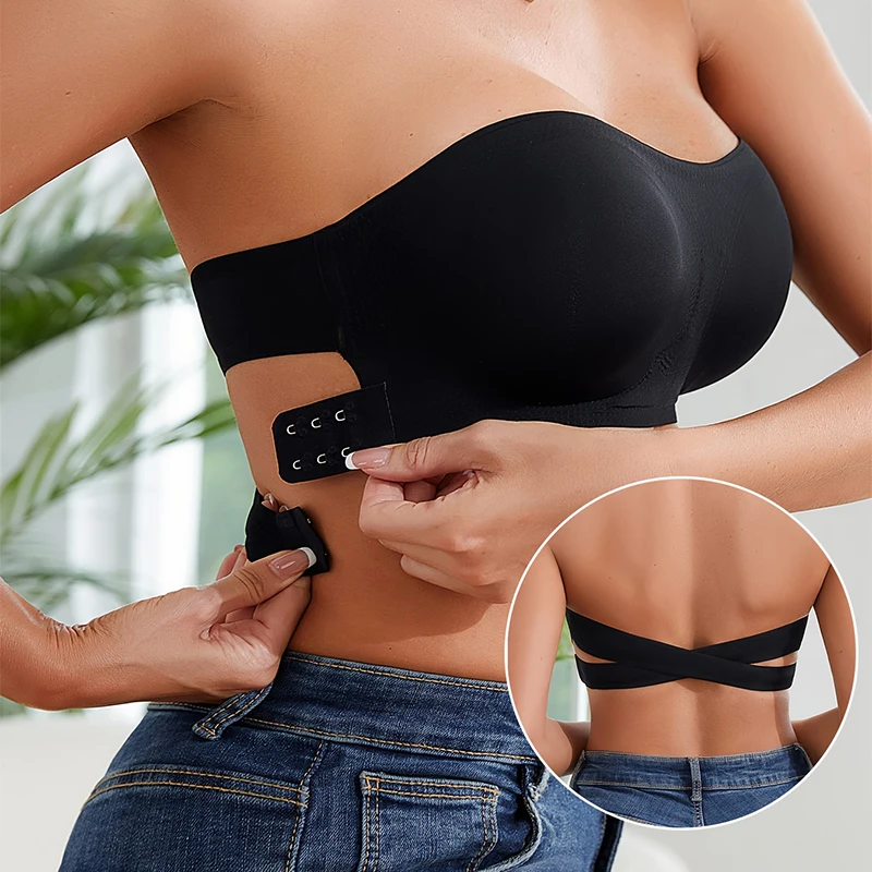 女性用、セクシーなストラップレス・プッシュアップブラ。パッド - Push Up Bra Padded のレビューと価格