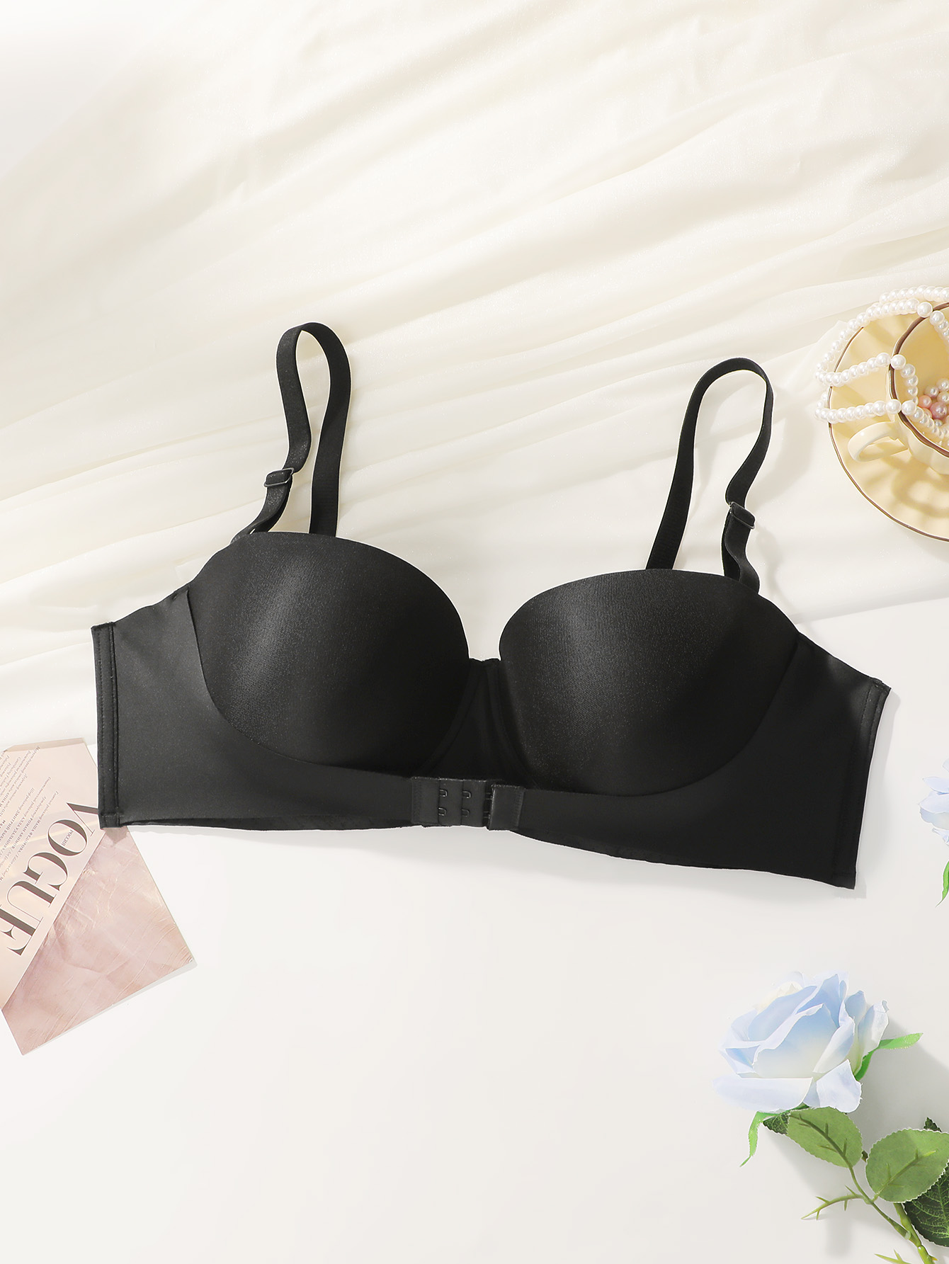 女性用大きいバスト向けプラスサイズストラップレスブラ、フロン - Push Up Bra Padded のレビューと価格