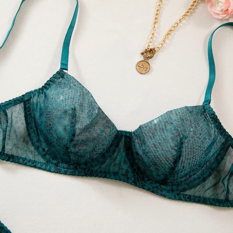 2 ピース/セット女性ランジェリーギャザリング超薄型メッシュ - Push Up Bra Padded のレビューと価格