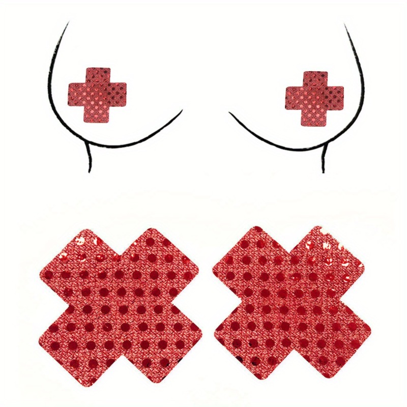 赤十字デザインのニップルカバー 防水性と滑り止め効果のある女 - Nipple Cover Pasties のレビューと価格
